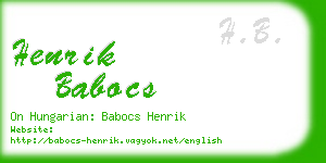 henrik babocs business card